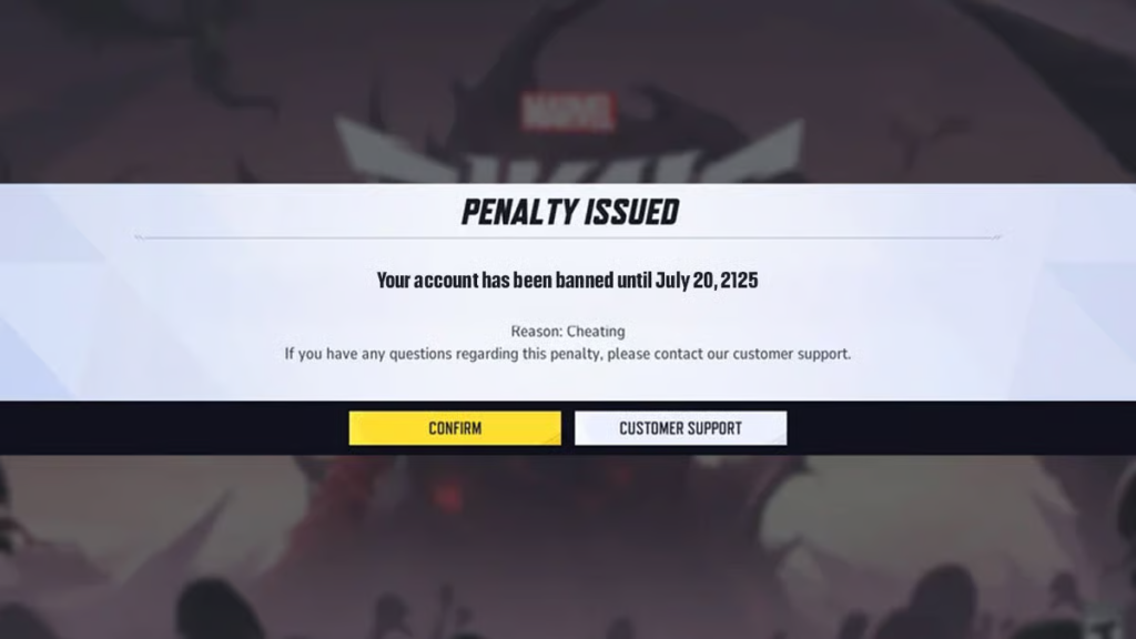 Marvel Rivals: Jogador é banido injustamente por um século